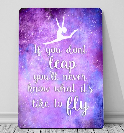 Gymnastic quote If you don't Leap quote sign and canvas art