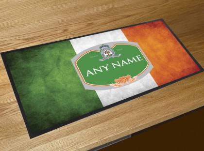 Personalised Irish flag bar runner mat