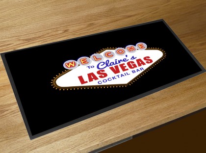 Personalised Las Vegas Cocktail bar runner mat