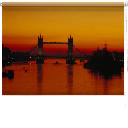 London bridge sunset printed blind