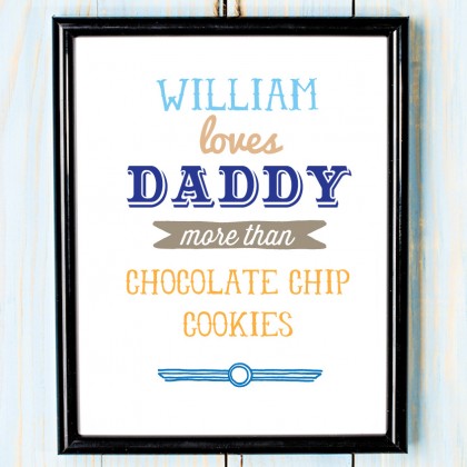 Personalised Fathers day love daddy more than canvas art print 