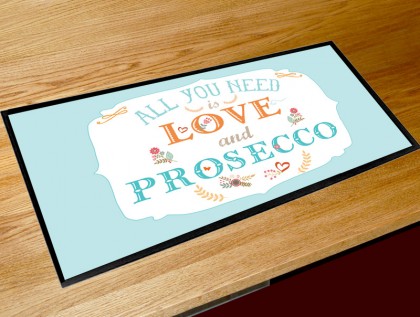 All you need is love and Prosecco bar runner