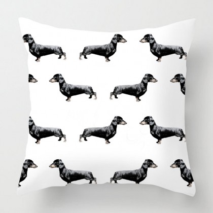 Dachshund dog pattern cushion