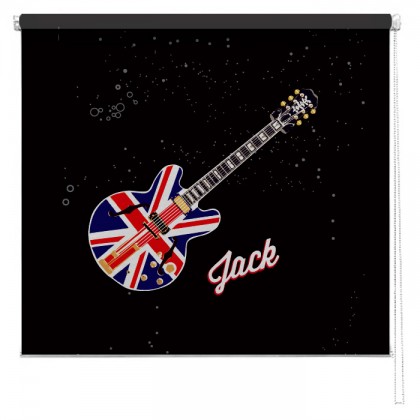 Union jack guitar sized personalised printed blind