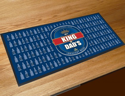 King of Dads beer label bar runner