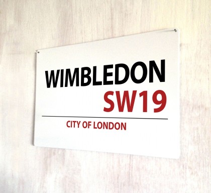 Wimbledon london metal street Sign