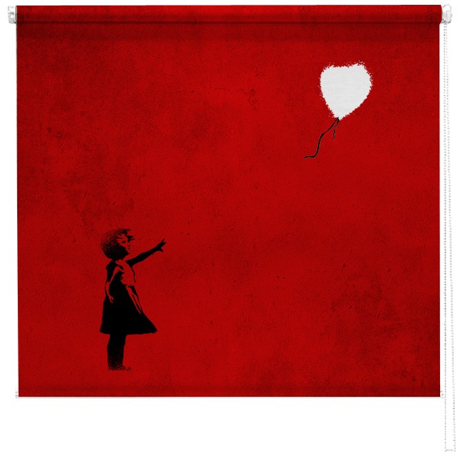Printed Picture Photo Roller Blind Banksy balloon girls collection Window Blind 